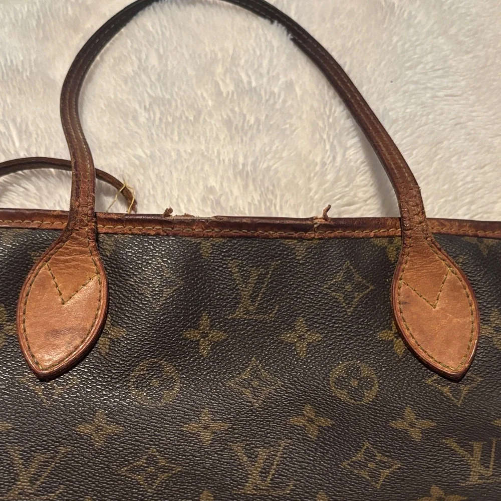 Louie Vuitton SD0048 LV Logo Neverfull MM Monogram Tote Authentic Designer Bag - Picture 15 of 17